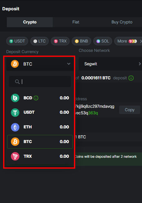 BC Game Cryptocurrency transactions