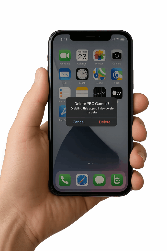 Uninstall or Remove the BC.Game iOS App